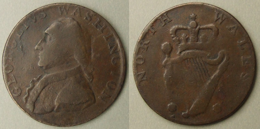 GEORGEIVS WASHINGTON / NORTH WALES evasion halfpenny